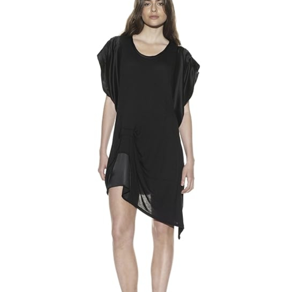 Y2K Vintage Bird by Juicy Couture Rosalia Jersey Silk Dress Angel Sleeve Batwing